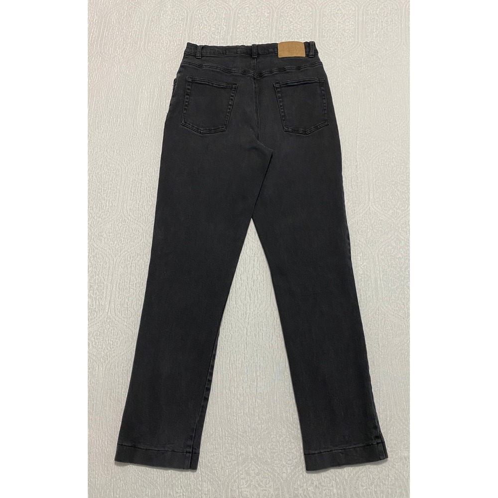Paul Harris Denim PHD Straight Jeans Womens 12 Black High Rise‎ Stretch